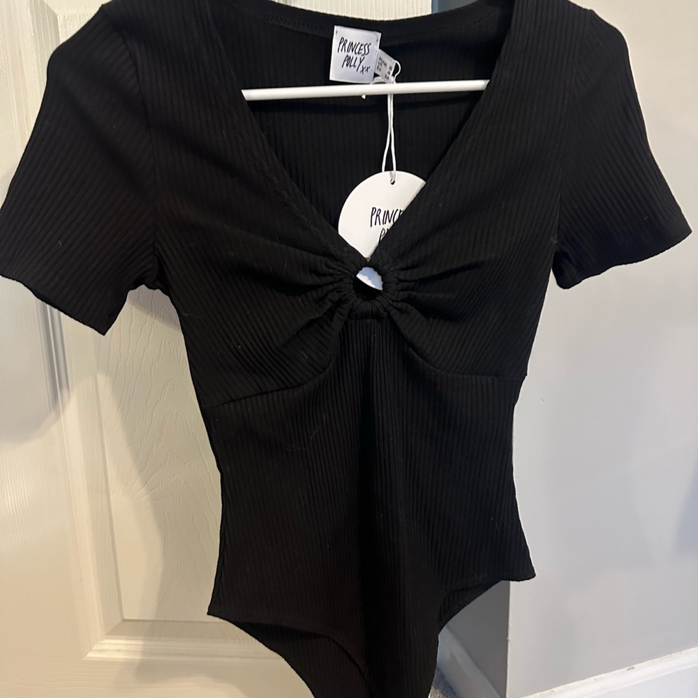 Princess Polly Black Twist-Front Bodysuit